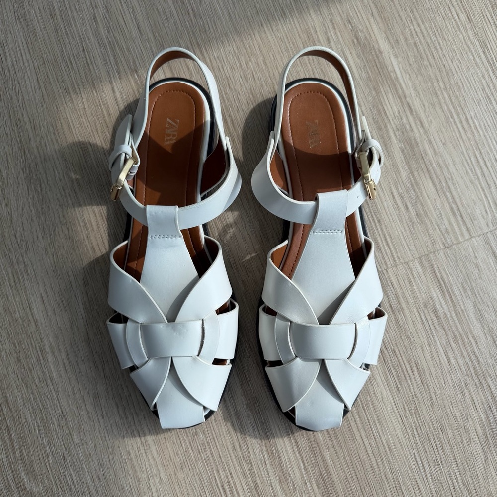 Zara Cream Fisherman Sandals